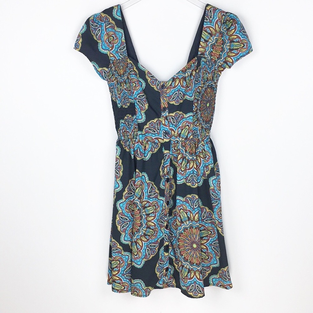 Band of Gypsies Boho Paisley Button Down Dress